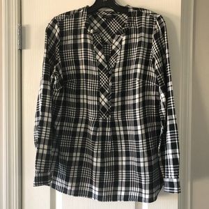 Talbots black and white check shirt